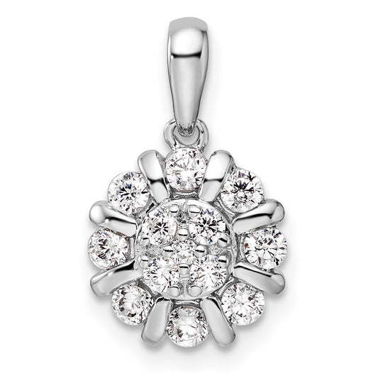 14k White Gold 1/2 Ct. Lab Grown Diamond VS/SI+ G+ Halo Pendant