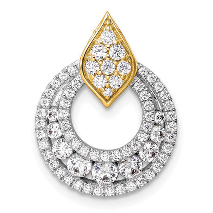 14k Two-tone Two Tone 3/4 Ct. Lab Grown Diamond VS/SI+ G+ Fancy Chain Slide Pendant