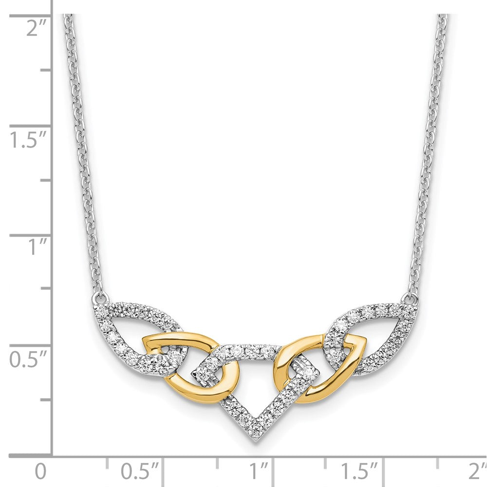 14K Two-Tone Lab Grown VS/SI+ G+ Diamond Linked Teardrop Necklace
