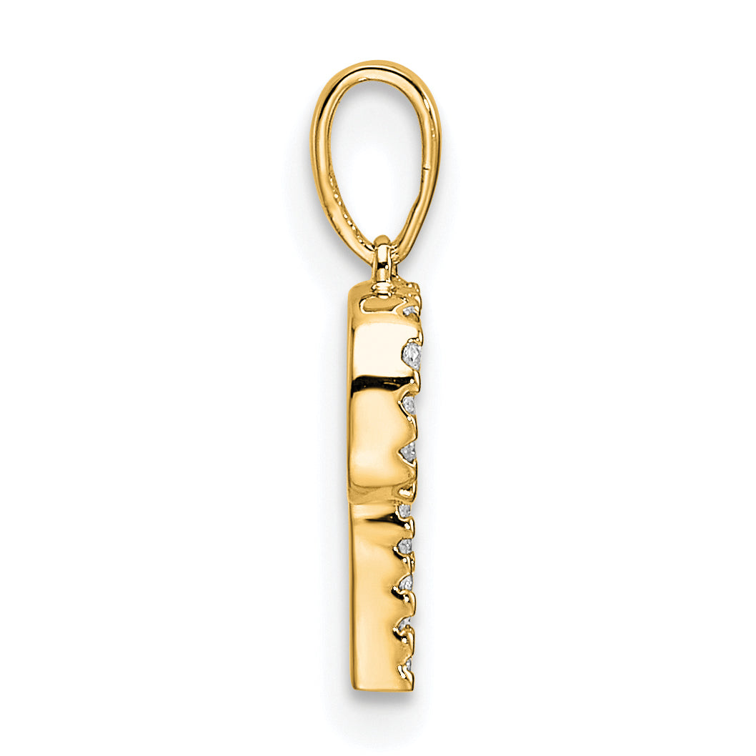 10K Yellow Gold 10K Diamond Letter P Initial Pendant