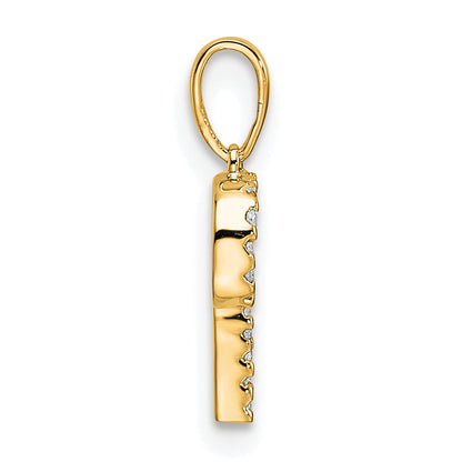 10K Yellow Gold 10K Diamond Letter P Initial Pendant