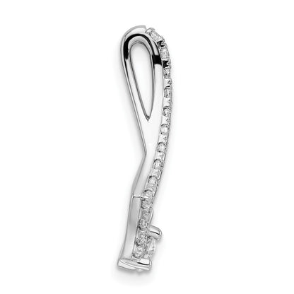 14k White Gold 1 Ct. Lab Grown Diamond VS/SI+ G+ Chain Slide Pendant