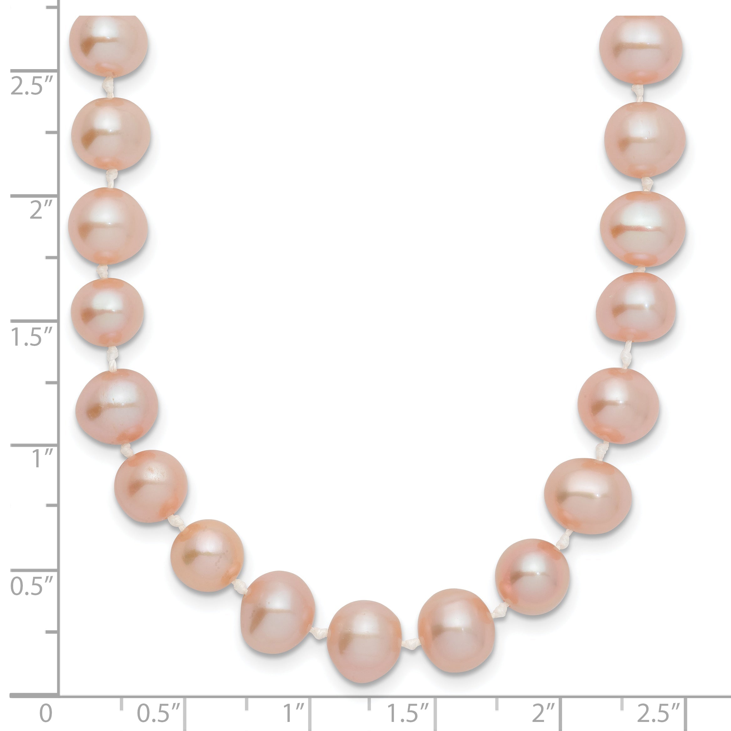 14K Yellow Gold 7-8mm Pink Near Round Freshwater Cultured Pearl Necklace