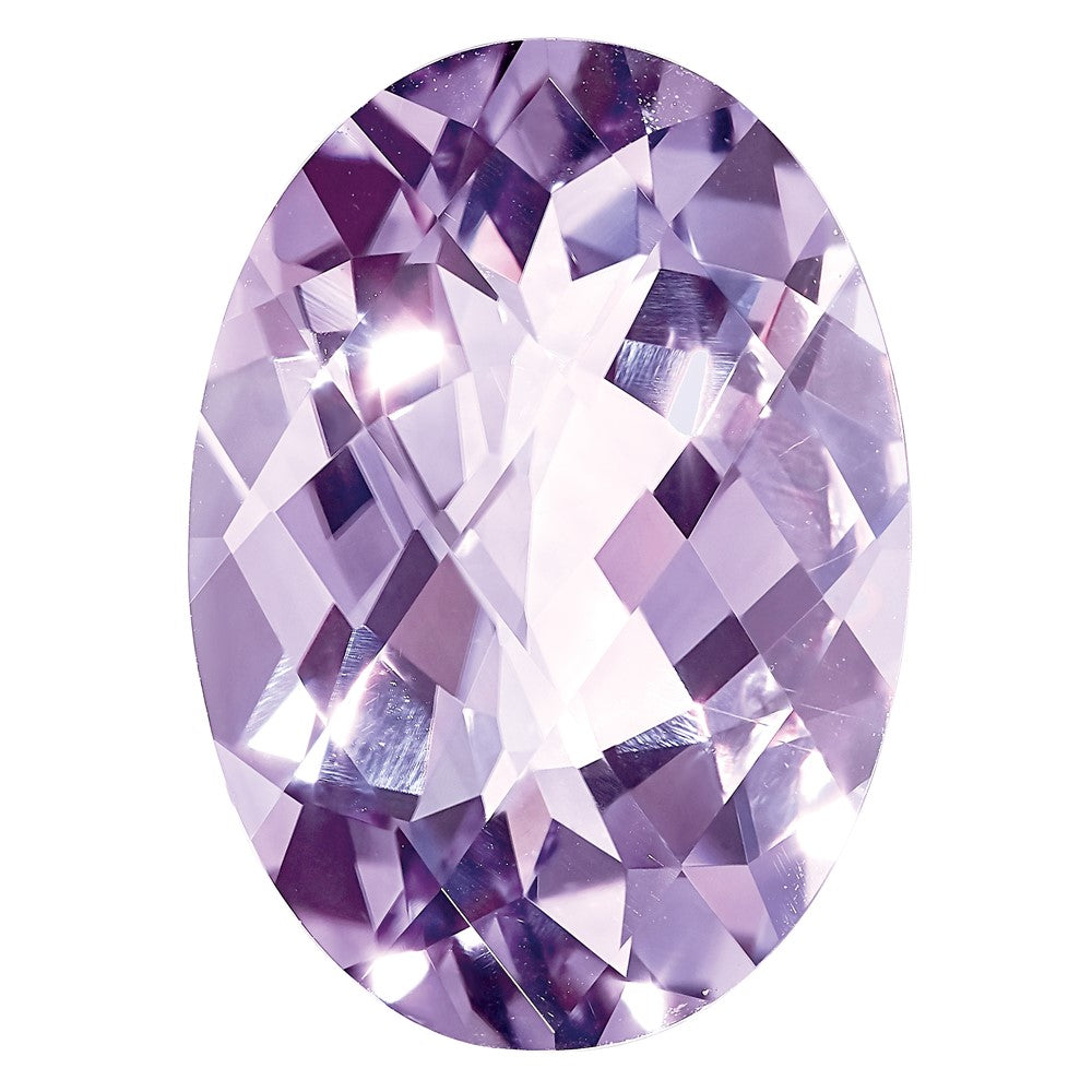 Gemstone Rose De France Quartz Aa Quality 10X8mm Oval Checkerboard