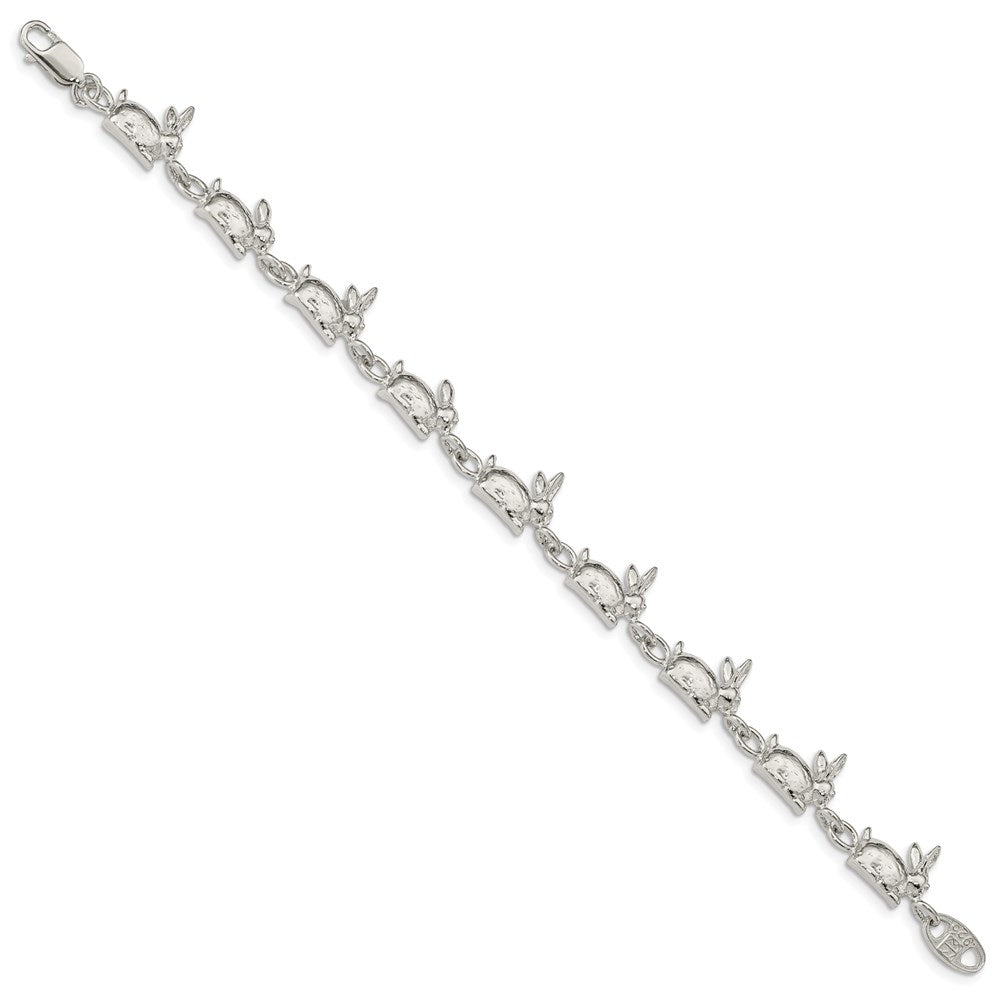 7 Inch Sterling Silver Rabbits Bracelet