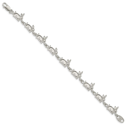 7 Inch Sterling Silver Rabbits Bracelet