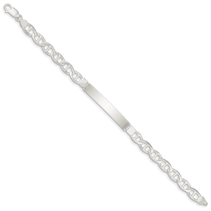 8 Inch Sterling Silver Anchor Id Bracelet