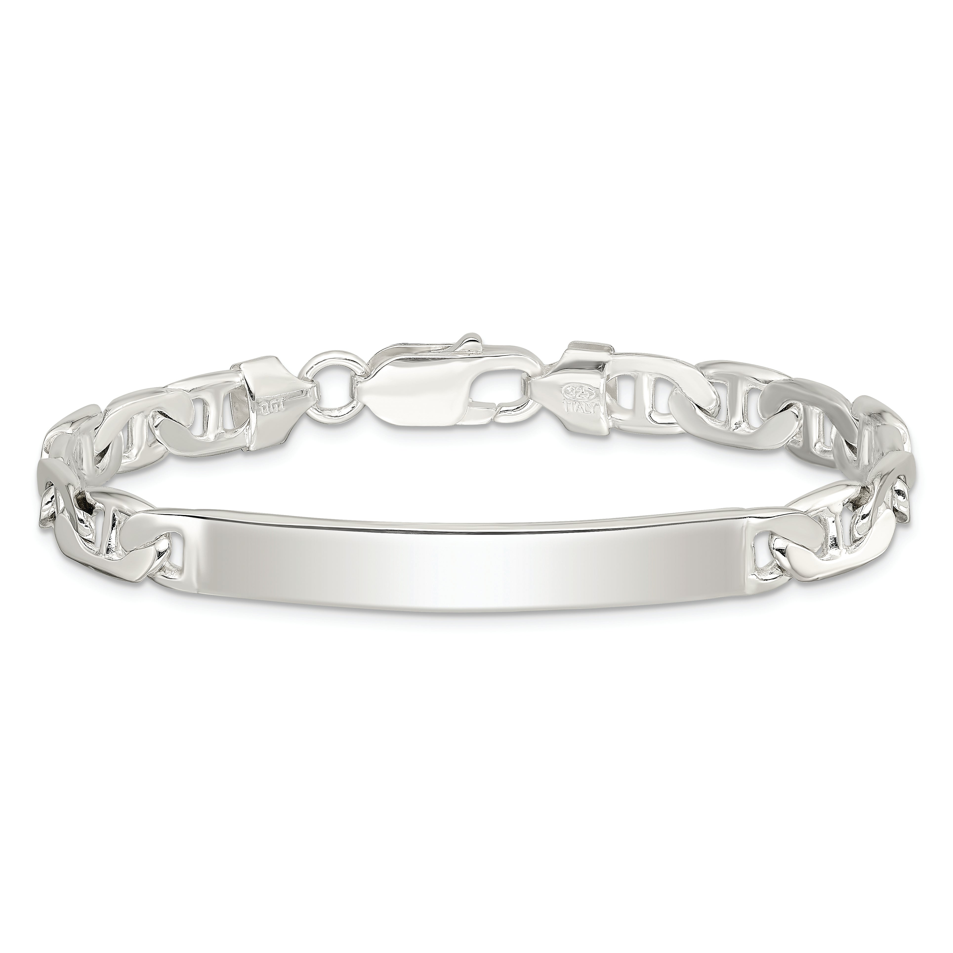 8 Inch Sterling Silver Anchor Id Bracelet