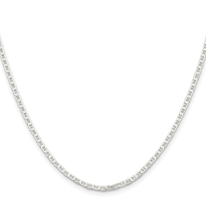 22 Inch Sterling Silver 2.1mm Flat Anchor Chain Necklace