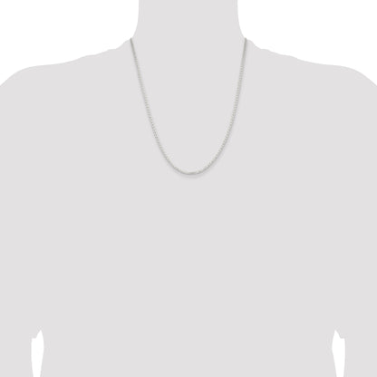 22 Inch Sterling Silver 2.1mm Flat Anchor Chain Necklace