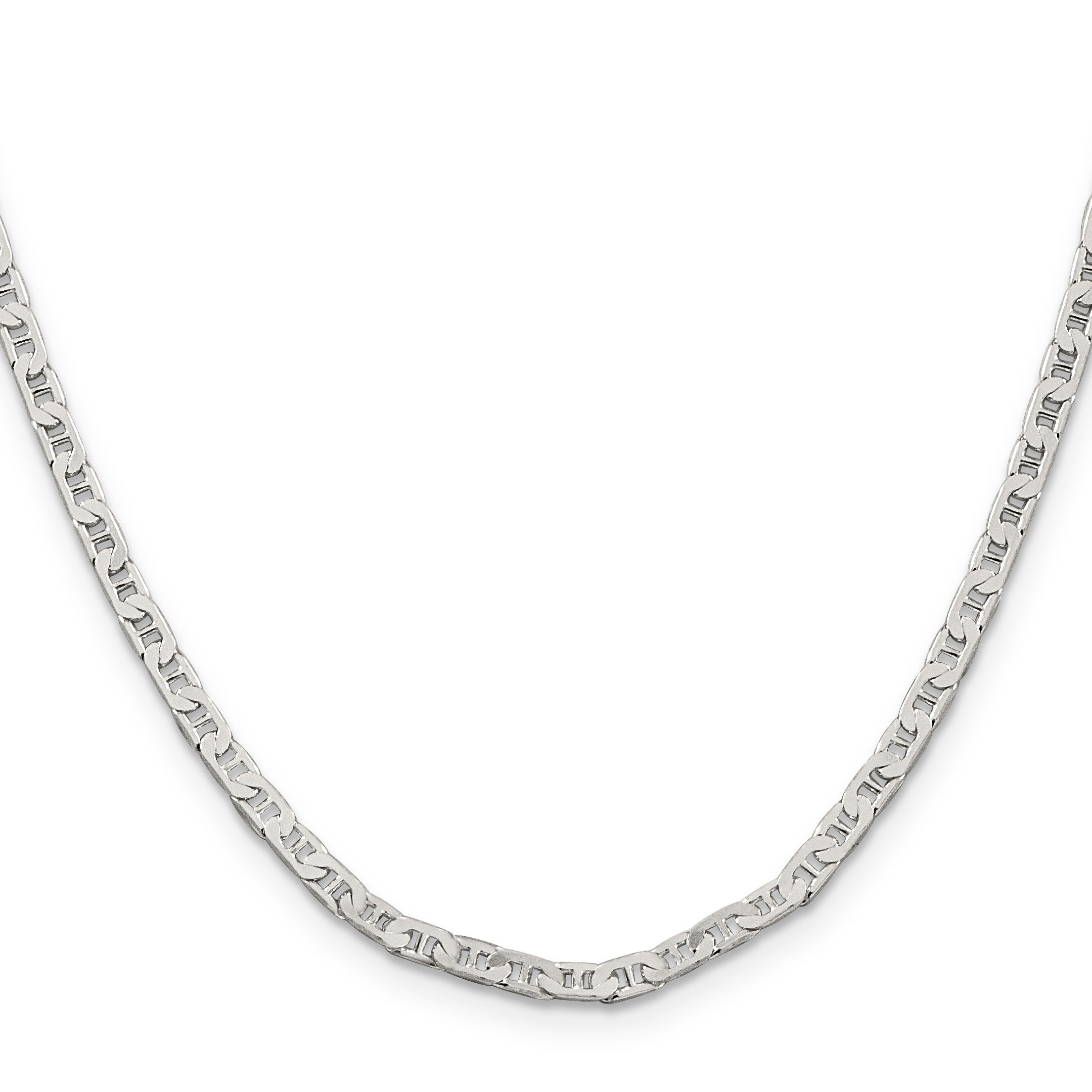 Sterling Silver 3mm Flat Anchor Chain Necklace