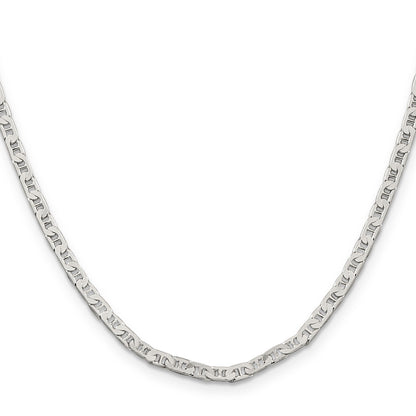 Sterling Silver 3mm Flat Anchor Chain Necklace