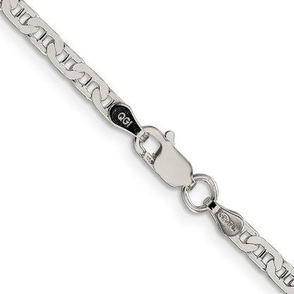 Sterling Silver 3mm Flat Anchor Chain Necklace
