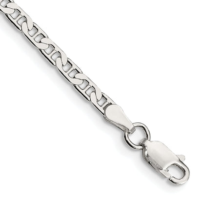10 Inch Sterling Silver 3mm Flat Anchor Chain Anklet