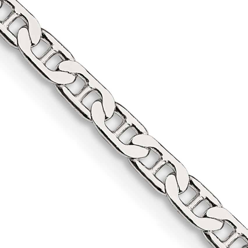 Sterling Silver 3mm Flat Anchor Chain Necklace