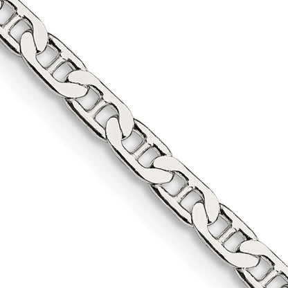 Sterling Silver 3mm Flat Anchor Chain Necklace