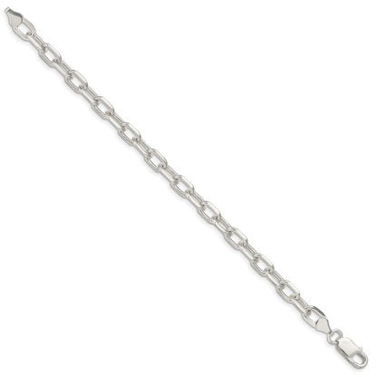 Sterling Silver 6.65mm Diamond-Cut Long Link Cable Chain Bracelet