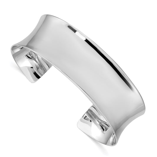 Sterling Silver Rhodium-Plated Polished 20mm Cuff Bangle