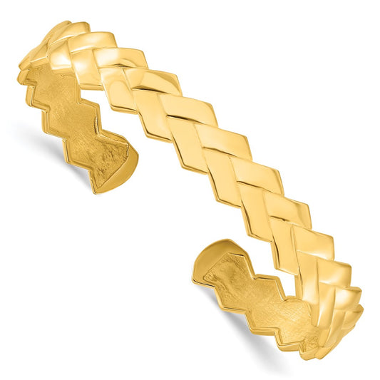 Ss/Gold Plated Sterling Silver Gold-Plated Polished Cuff Bangle