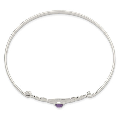 Sterling Silver Amethyst Celtic Knot Bangle Bracelet