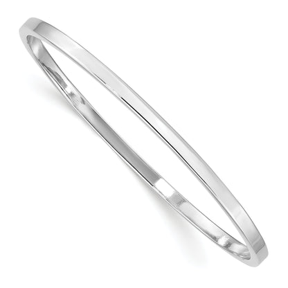 Sterling Silver Rh-Plated Polished 3mm Slip On Children'S Bangle Bracelet