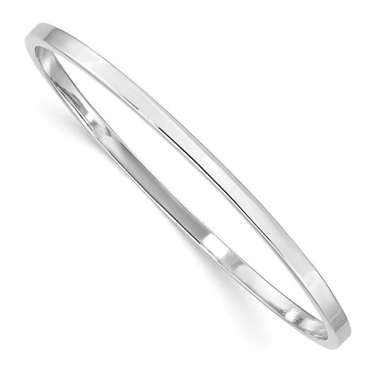 Sterling Silver Rh-Plated Polished 3mm Slip On Children'S Bangle Bracelet