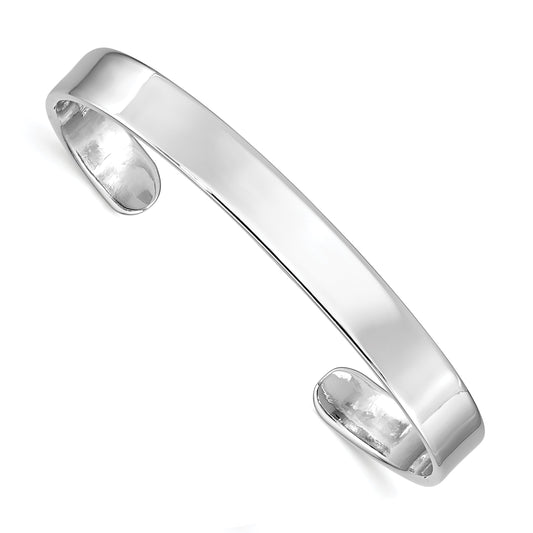 Sterling Silver Rhodium-Plated Polished 6mm Children'S Cuff Bangle
