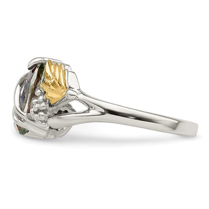 Sterling Silver Landstrom'S Mt. Rushmore Black Hills 12K Gold Accents Mystic Fire Topaz Ring