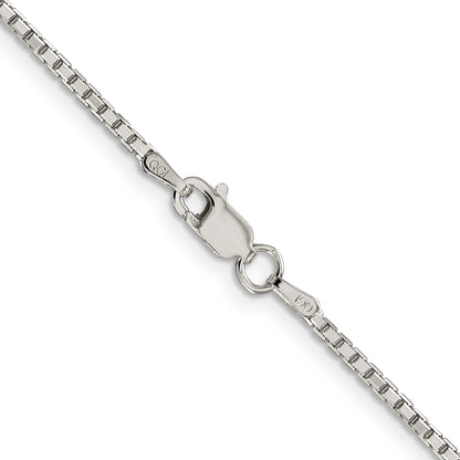 Sterling Silver Rhodium-Plated 1.7mm 8 Sided D/C Mirror Box Chain Necklace