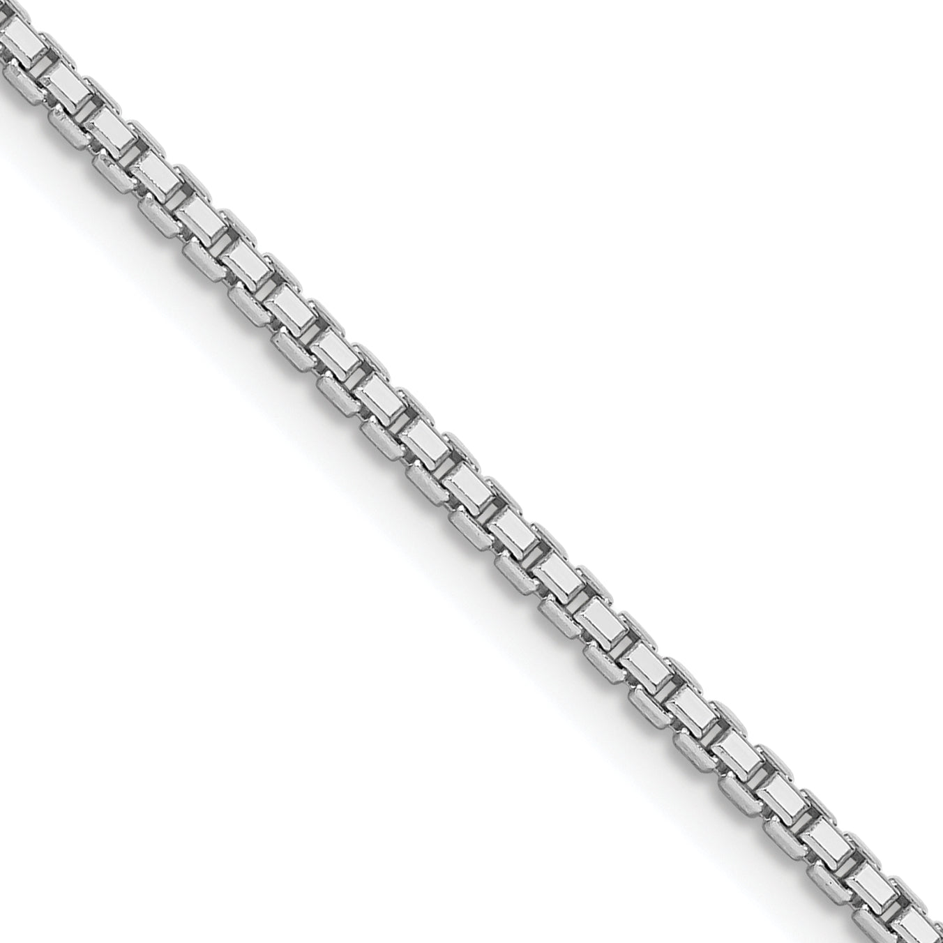 Sterling Silver Rhodium-Plated 1.7mm 8 Sided D/C Mirror Box Chain Necklace