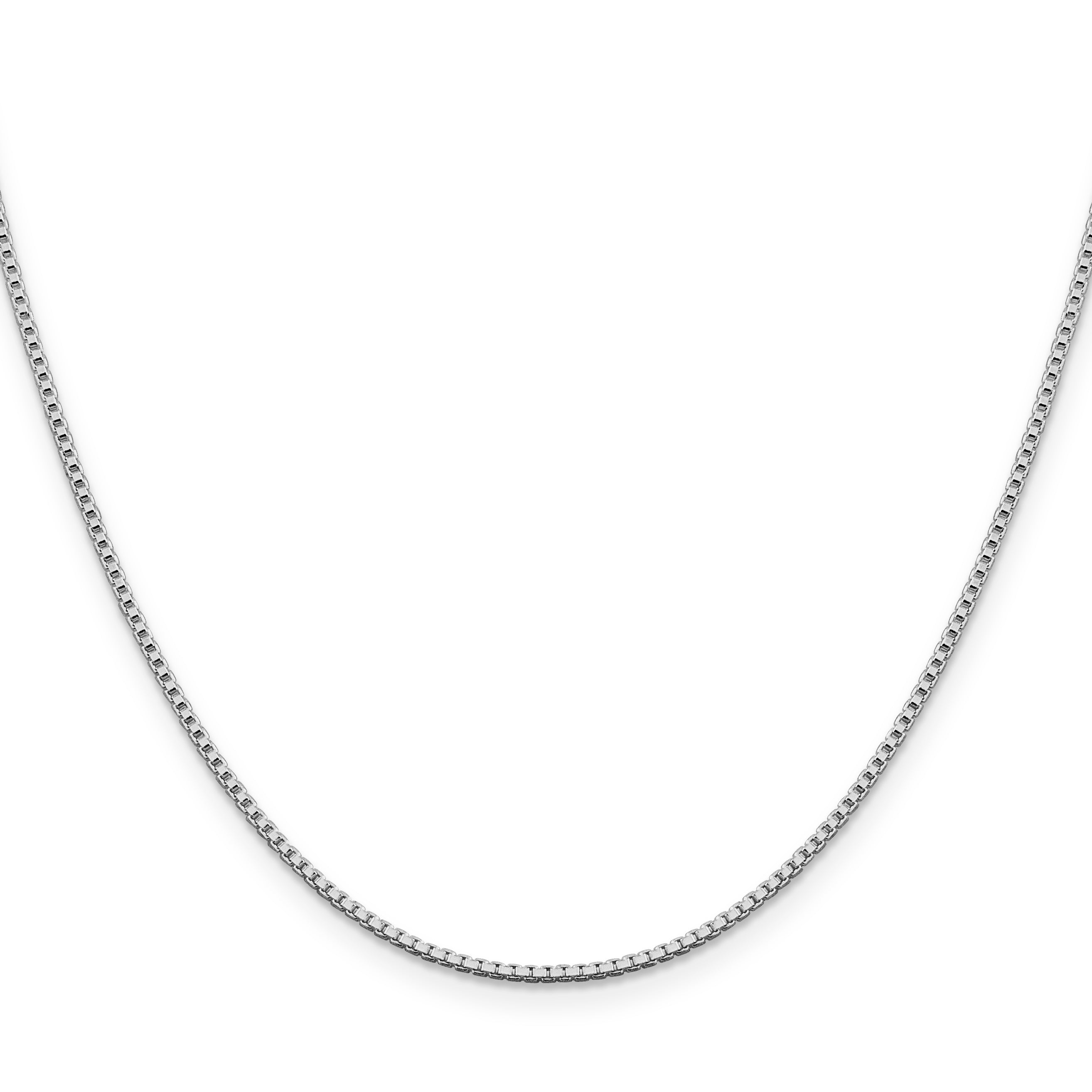 Sterling Silver Rhodium-Plated 1.4mm Box Chain W/2In Ext. Necklace