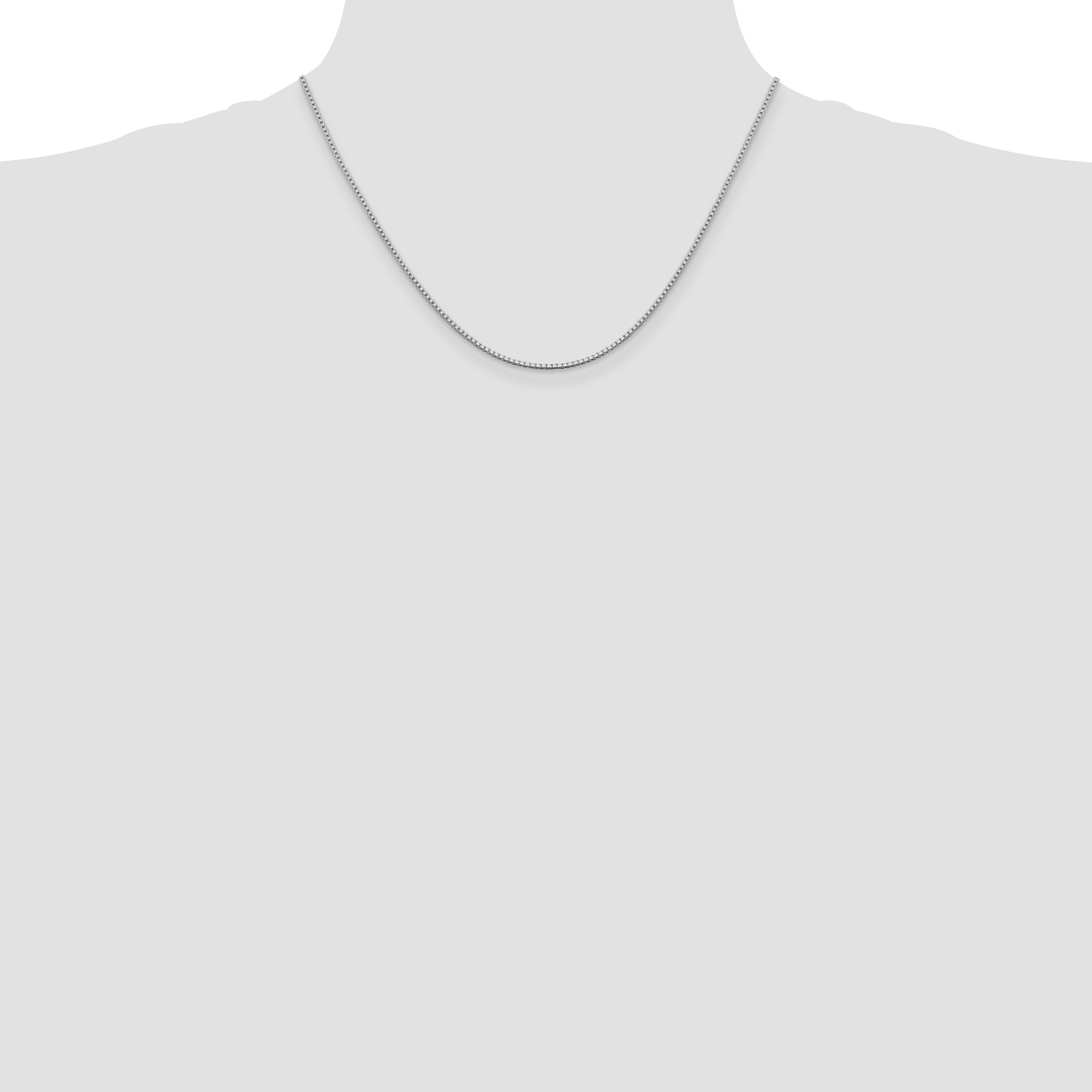 Sterling Silver Rhodium-Plated 1.4mm Box Chain W/2In Ext. Necklace