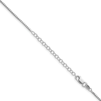 Sterling Silver Rhodium-Plated 1.4mm Box Chain W/2In Ext. Necklace