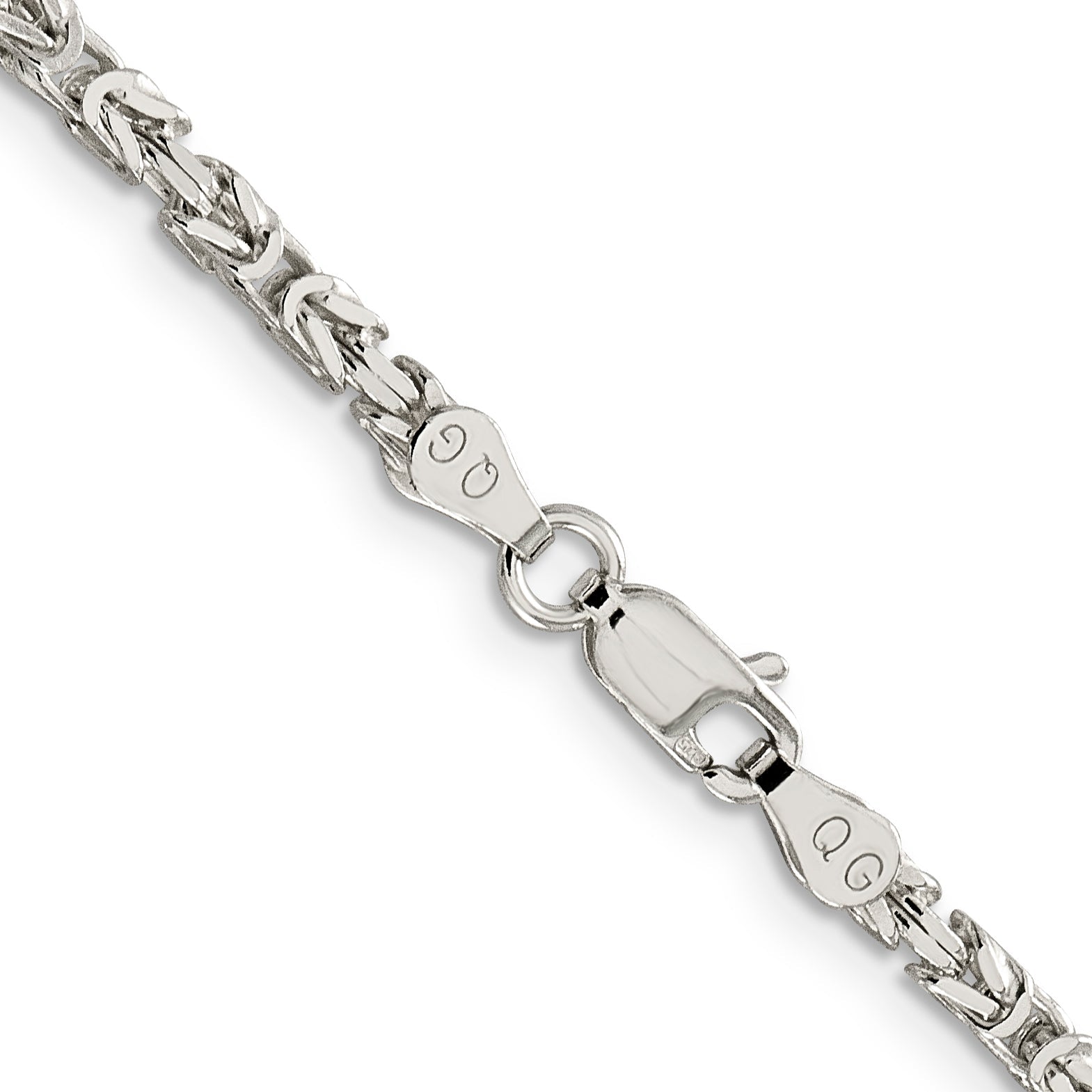 28 Inch Sterling Silver 2.5mm Byzantine Chain Necklace