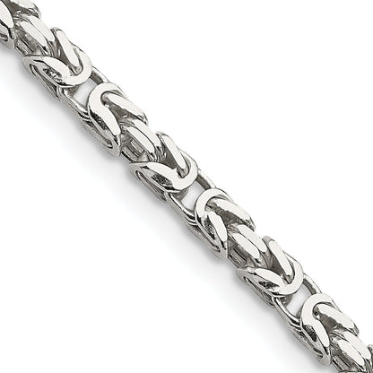 28 Inch Sterling Silver 2.5mm Byzantine Chain Necklace