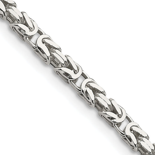 20 Inch Sterling Silver 2.5mm Byzantine Chain Necklace