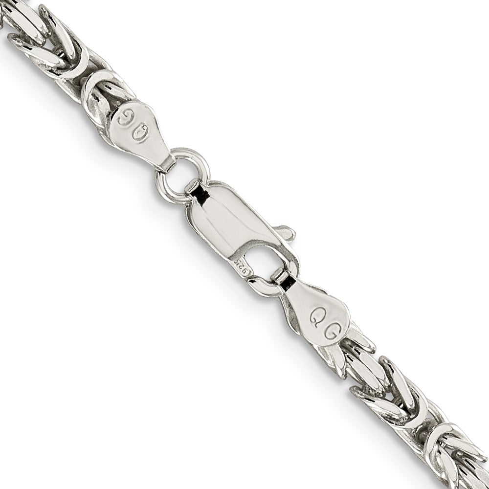 28 Inch Sterling Silver 3.25mm Byzantine Chain Necklace