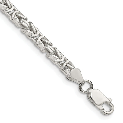 8 Inch Sterling Silver 3.25mm Byzantine Chain Bracelet