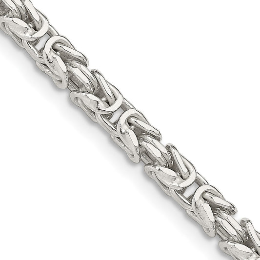 20 Inch Sterling Silver 3.25mm Byzantine Chain Necklace