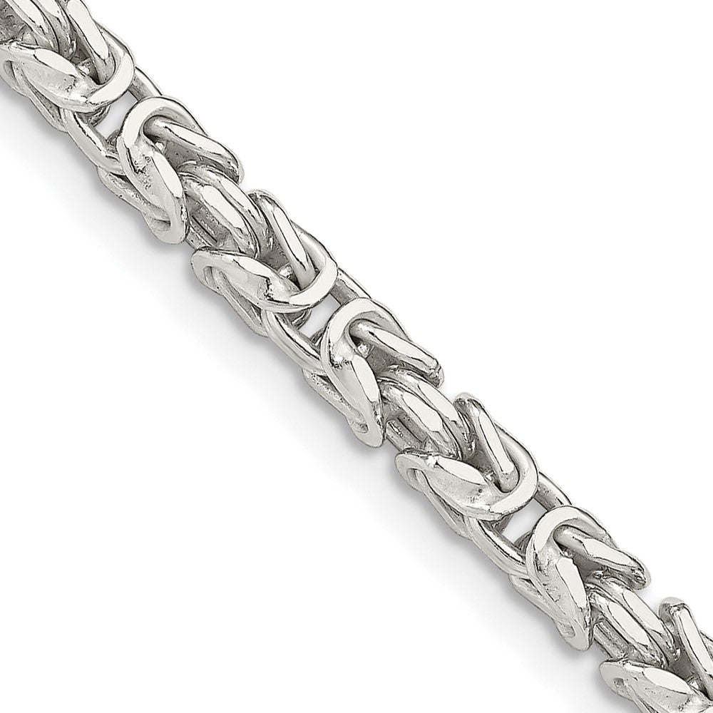 28 Inch Sterling Silver 3.25mm Byzantine Chain Necklace