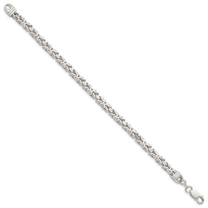 8 Inch Sterling Silver 4.25mm Byzantine Chain Bracelet