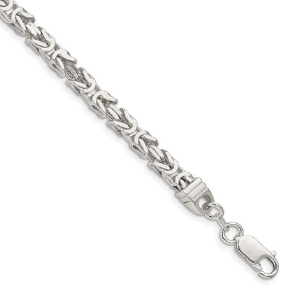 7 Inch Sterling Silver 4.25mm Byzantine Chain Bracelet