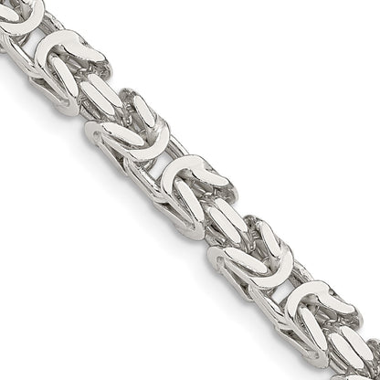 18 Inch Sterling Silver 4.25mm Byzantine Chain Necklace