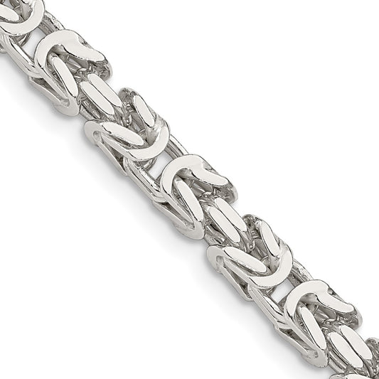 28 Inch Sterling Silver 4.25mm Byzantine Chain Necklace