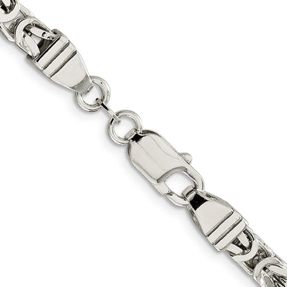22 Inch Sterling Silver 5mm Byzantine Chain Necklace