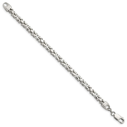 8 Inch Sterling Silver 5mm Byzantine Chain Bracelet