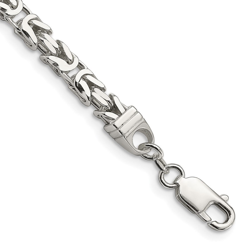 9 Inch Sterling Silver 5mm Byzantine Chain Bracelet