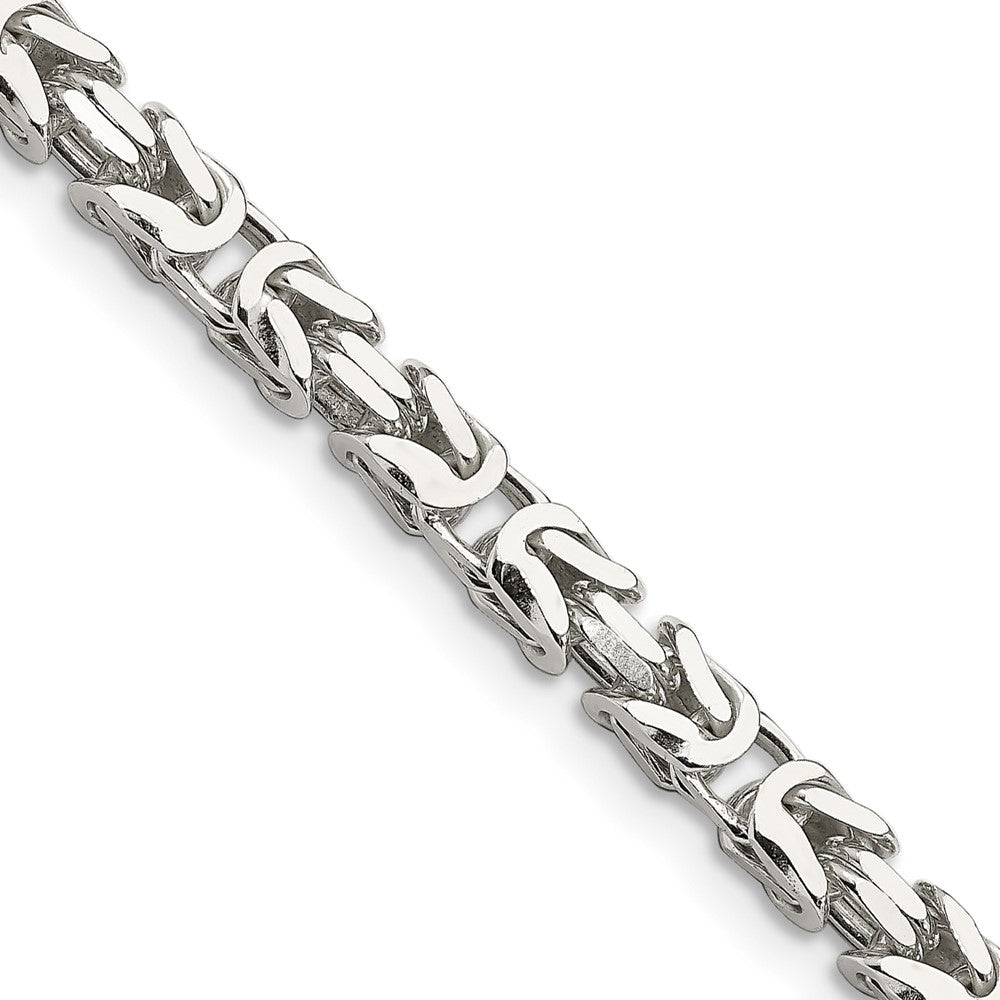 24 Inch Sterling Silver 5mm Byzantine Chain Necklace