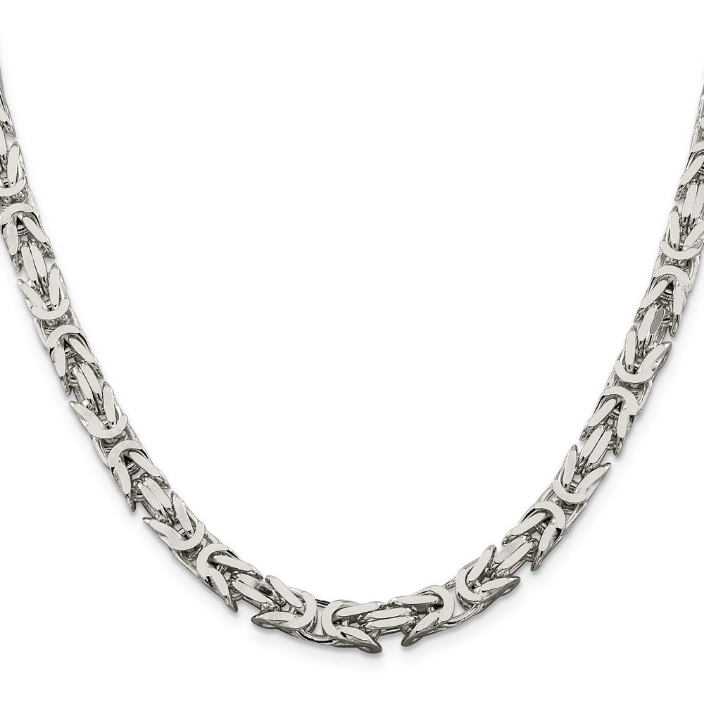 20 Inch Sterling Silver 6mm Byzantine Chain Necklace