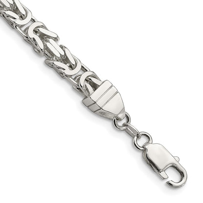 8 Inch Sterling Silver 6mm Byzantine Chain Bracelet